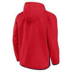 Washington Capitals Fanatics Backhand Shooter Defender Anorak Raglan Hoodie Quarter-Zip Jacket - Red/Navy - NHL 4641664