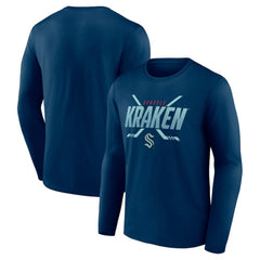 Seattle Kraken Fanatics Covert Long Sleeve T-Shirt - Deep Sea Blue - NHL 4641726