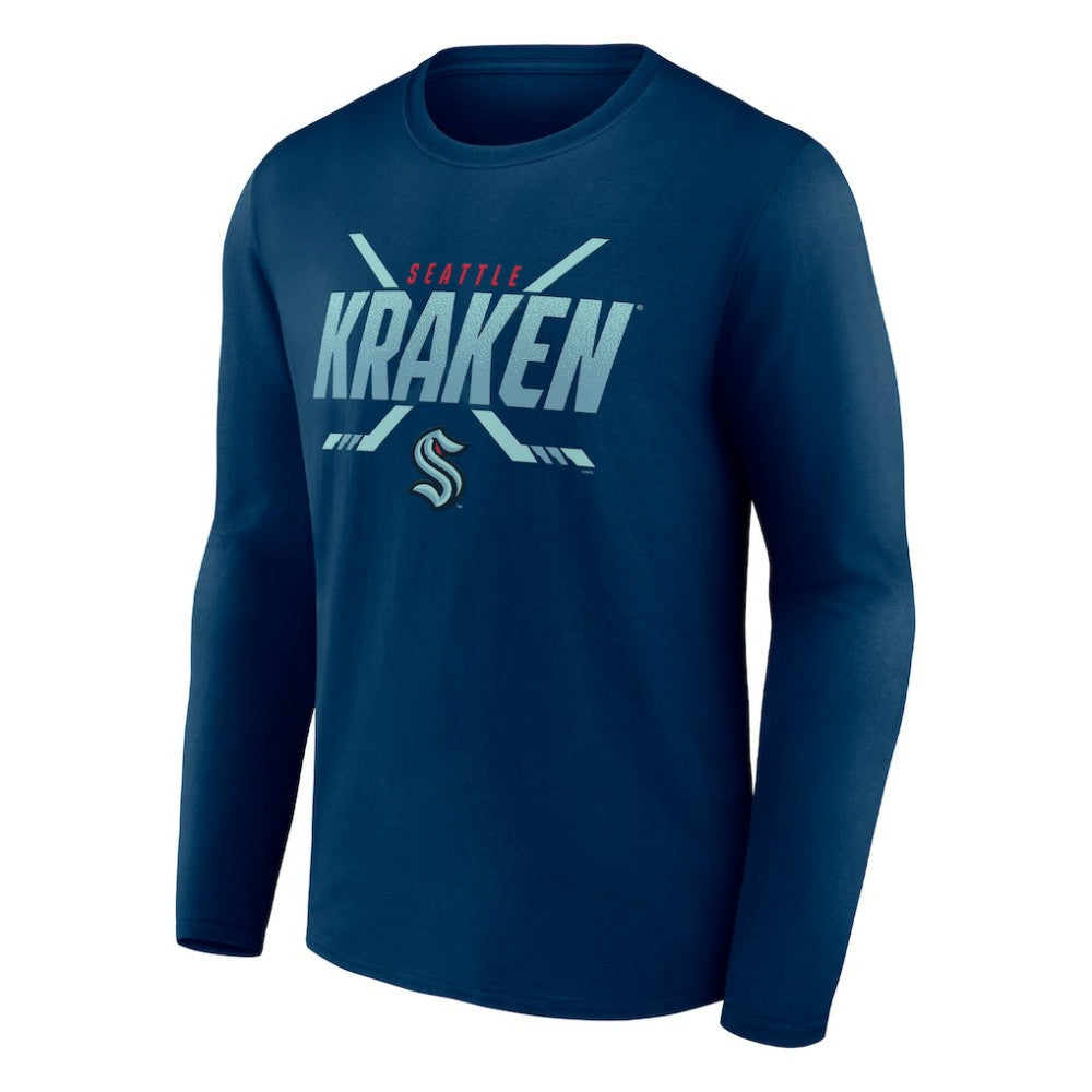 Seattle Kraken Fanatics Covert Long Sleeve T-Shirt - Deep Sea Blue - NHL 4641726