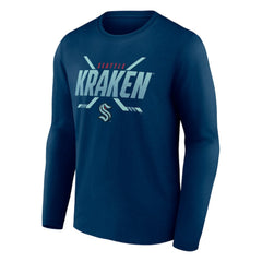 Seattle Kraken Fanatics Covert Long Sleeve T-Shirt - Deep Sea Blue - NHL 4641726
