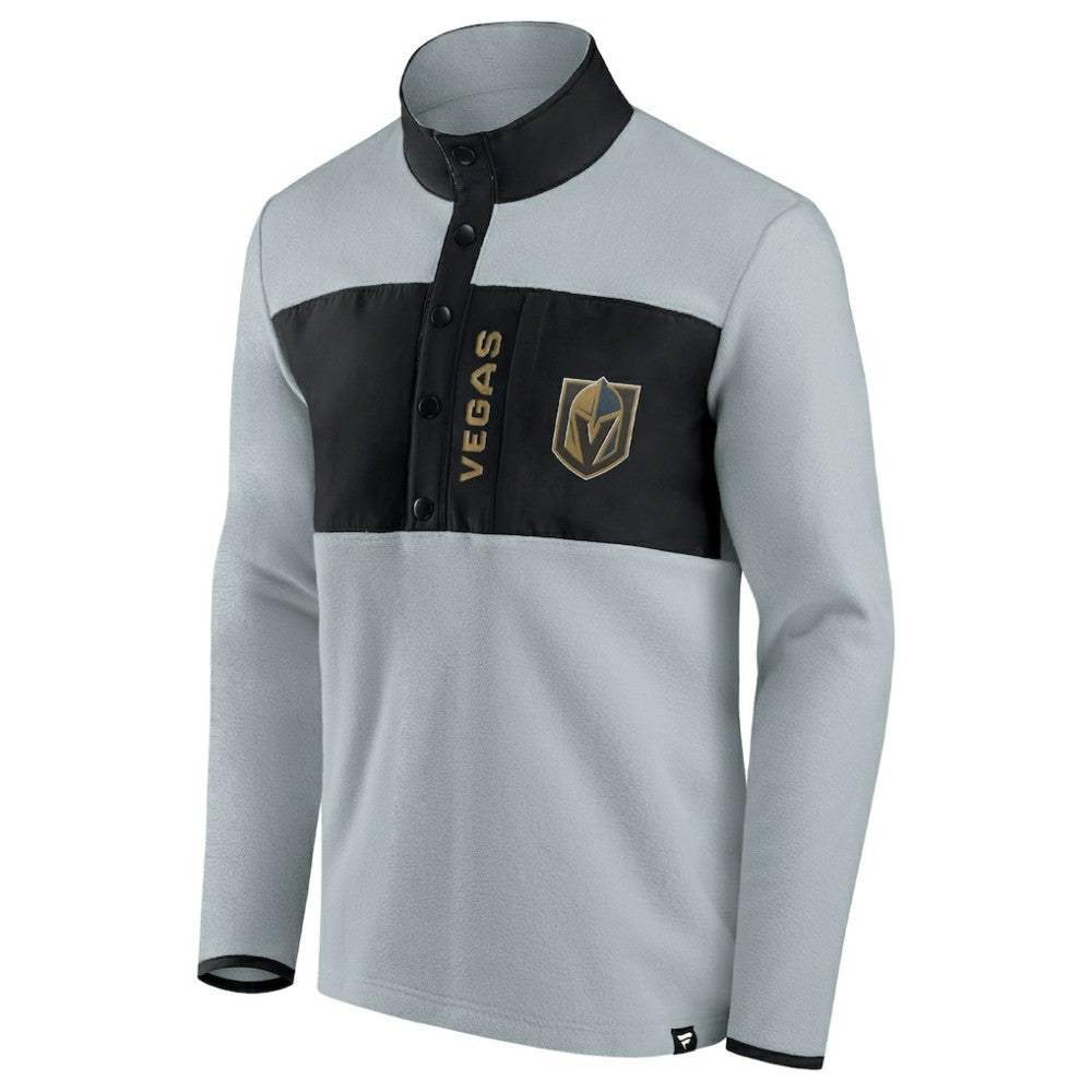 Vegas Golden Knights Fanatics Hockey Polar Fleece Quarter-Snap Jacket - Gray/Black - NHL 4641778