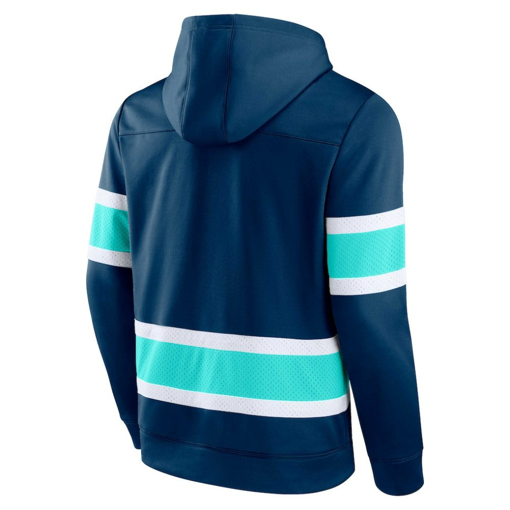 Seattle Kraken Fanatics Powerplay Warrior Pullover Hoodie - Deep Sea Blue - NHL 4641846
