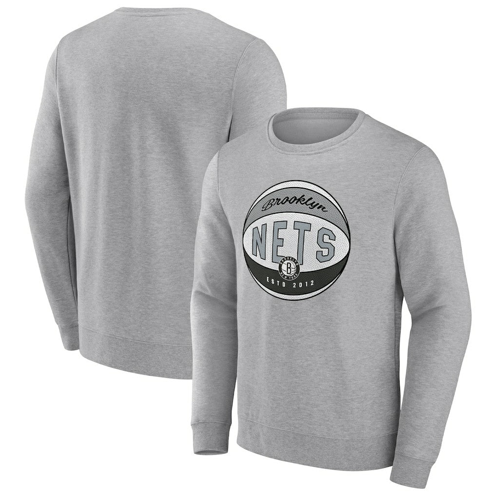 Brooklyn Nets True Classics Vint Pullover Sweatshirt Heathered Gray | Fanatics online