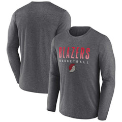Portland Trail Blazers Where Legends Play Iconic Practice Long Sleeve T-Shirt Heathered Charcoal | Fanatics outlet