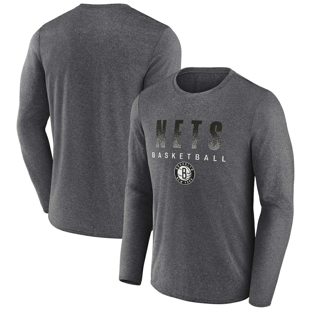 Brooklyn Nets Where Legends Play Iconic Practice Long Sleeve T-Shirt Heathered Charcoal | Fanatics outlet