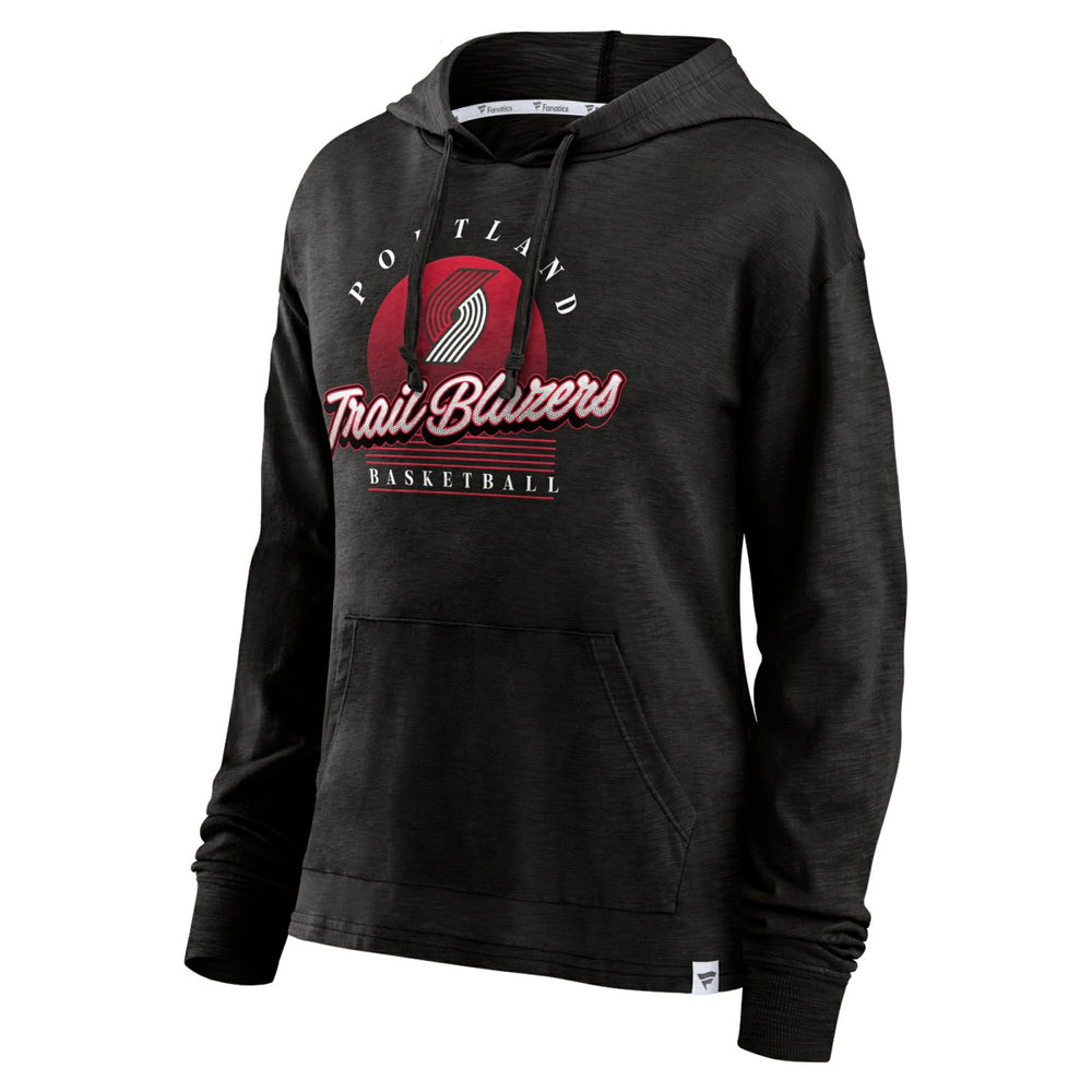 Portland Trail Blazers Women's Full Steam Slub Hoodie T-Shirt Black | Fanatics