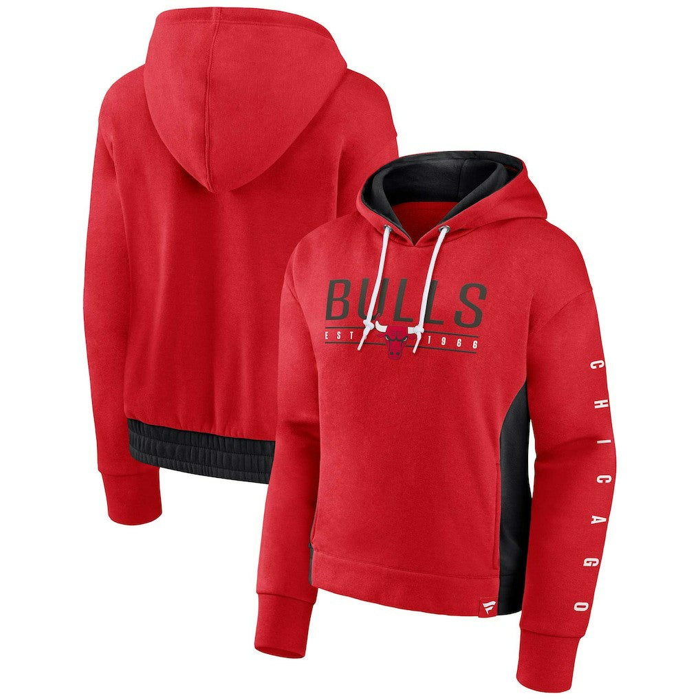Chicago Bulls Women's Iconic Halftime Colorblock Pullover Hoodie Red | Fanatics online