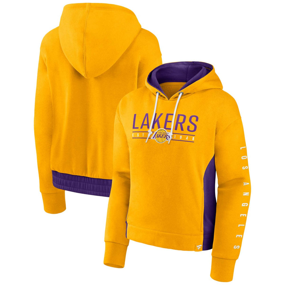 Los Angeles Lakers Women's Iconic Halftime Colorblock Pullover Hoodie Gold | Fanatics outlet