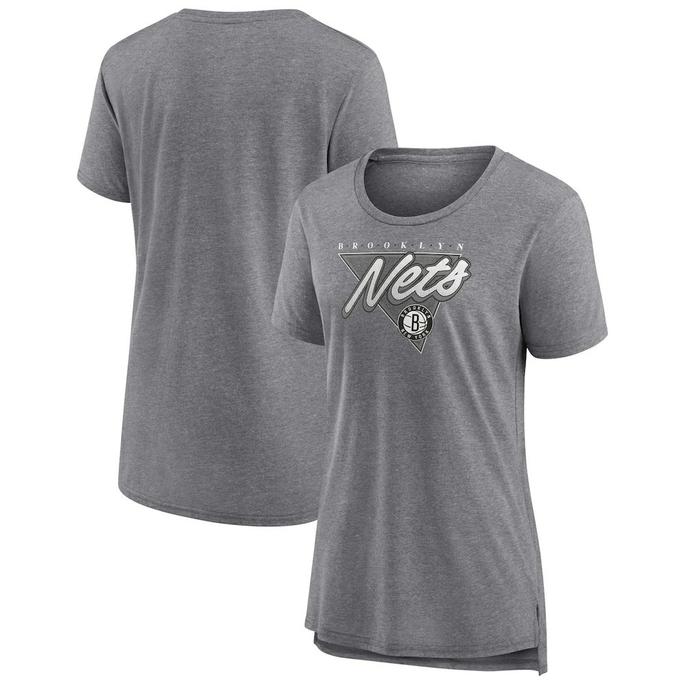 Brooklyn Nets Women's True Classics Tri-Blend T-Shirt Heathered Gray | Fanatics US