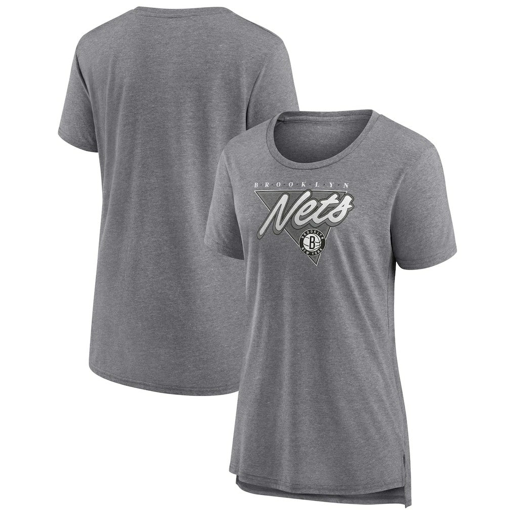 Brooklyn Nets Women's True Classics Tri-Blend T-Shirt Heathered Gray | Fanatics US