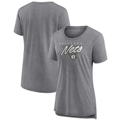 Brooklyn Nets Women's True Classics Tri-Blend T-Shirt Heathered Gray | Fanatics US