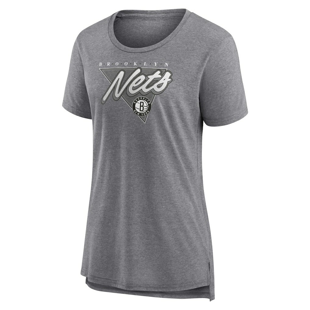 Brooklyn Nets Women's True Classics Tri-Blend T-Shirt Heathered Gray | Fanatics US