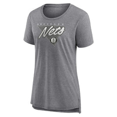 Brooklyn Nets Women's True Classics Tri-Blend T-Shirt Heathered Gray | Fanatics US