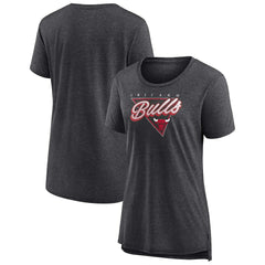 Chicago Bulls Women's True Classics Tri-Blend T-Shirt for sale Heathered Charcoal | Fanatics Near Me