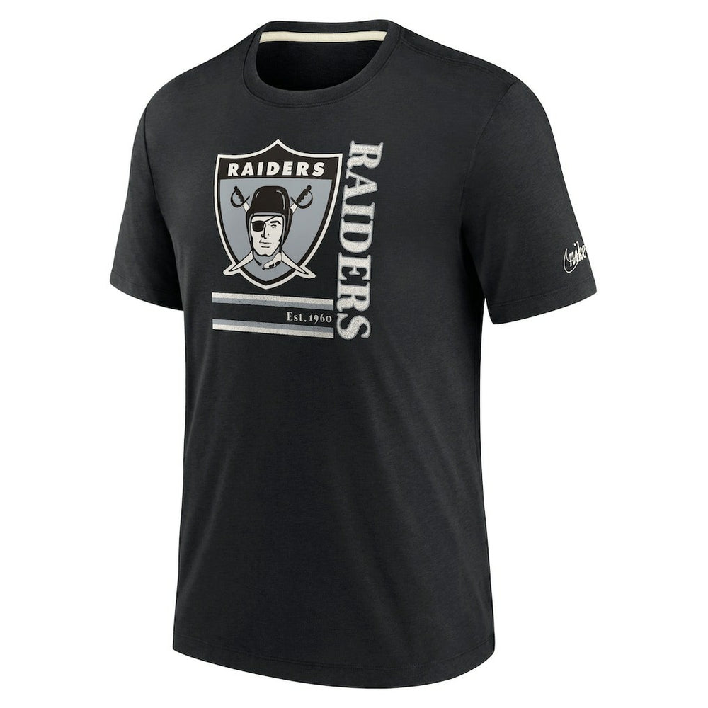 Nike Las Vegas Raiders Wordmark Logo Tri-Blend T-Shirt Black