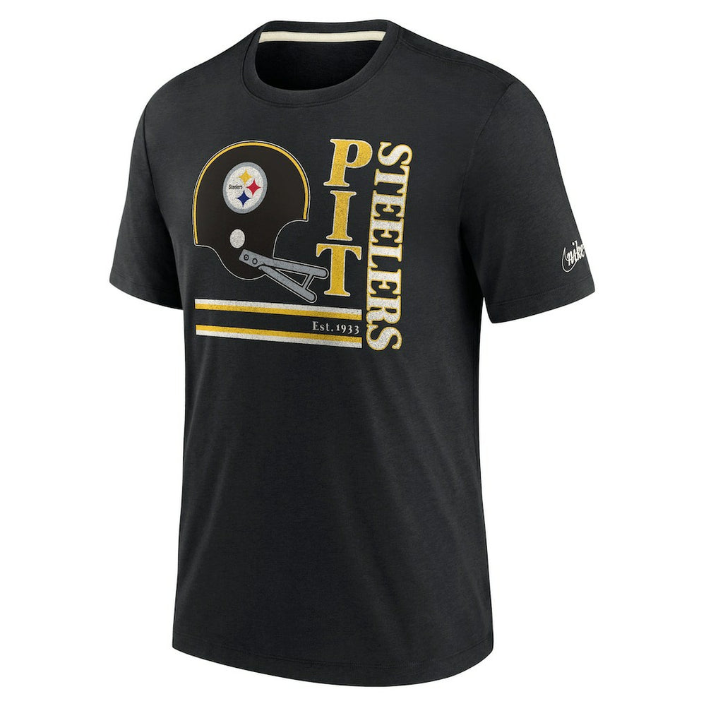 Nike Pittsburgh Steelers Wordmark Logo Tri-Blend T-Shirt Black