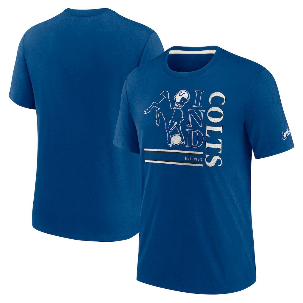 Nike Indianapolis Colts Wordmark Logo Tri-Blend T-Shirt Royal