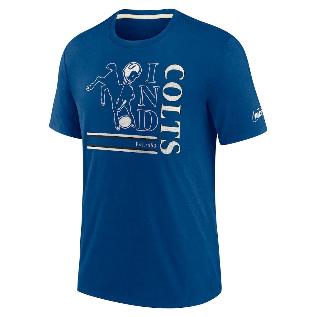 Nike Indianapolis Colts Wordmark Logo Tri-Blend T-Shirt Royal