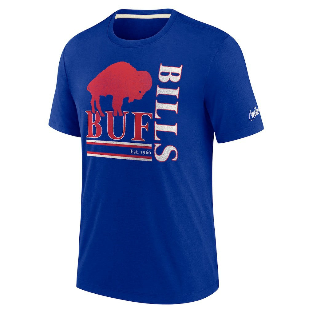 Nike Buffalo Bills Wordmark Logo Tri-Blend T-Shirt Royal