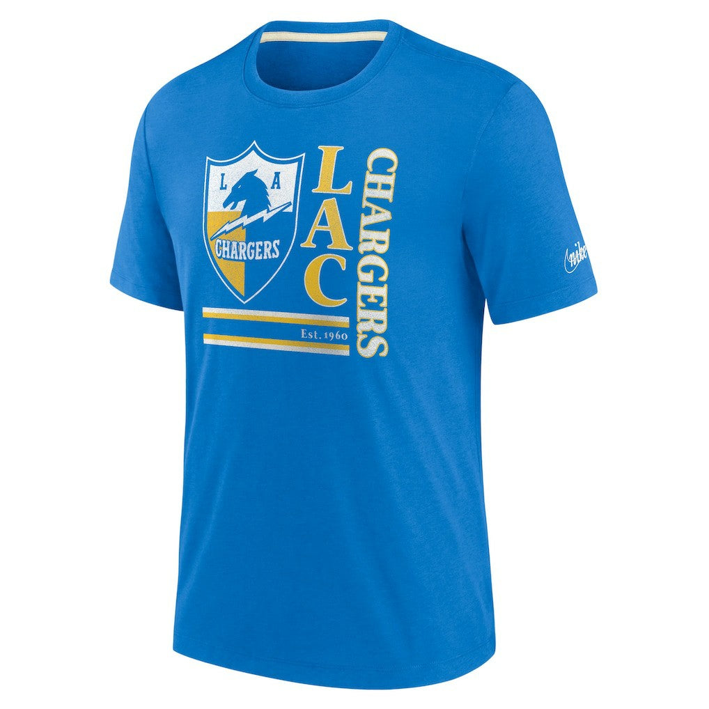 Nike Los Angeles Chargers Wordmark Logo Tri-Blend T-Shirt Powder Blue