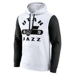 Utah Jazz Attack Colorblock Pullover Hoodie White/Black | Fanatics outlet