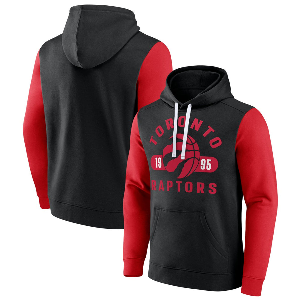 Toronto Raptors Attack Colorblock Pullover Hoodie Black/Red | Fanatics for sale