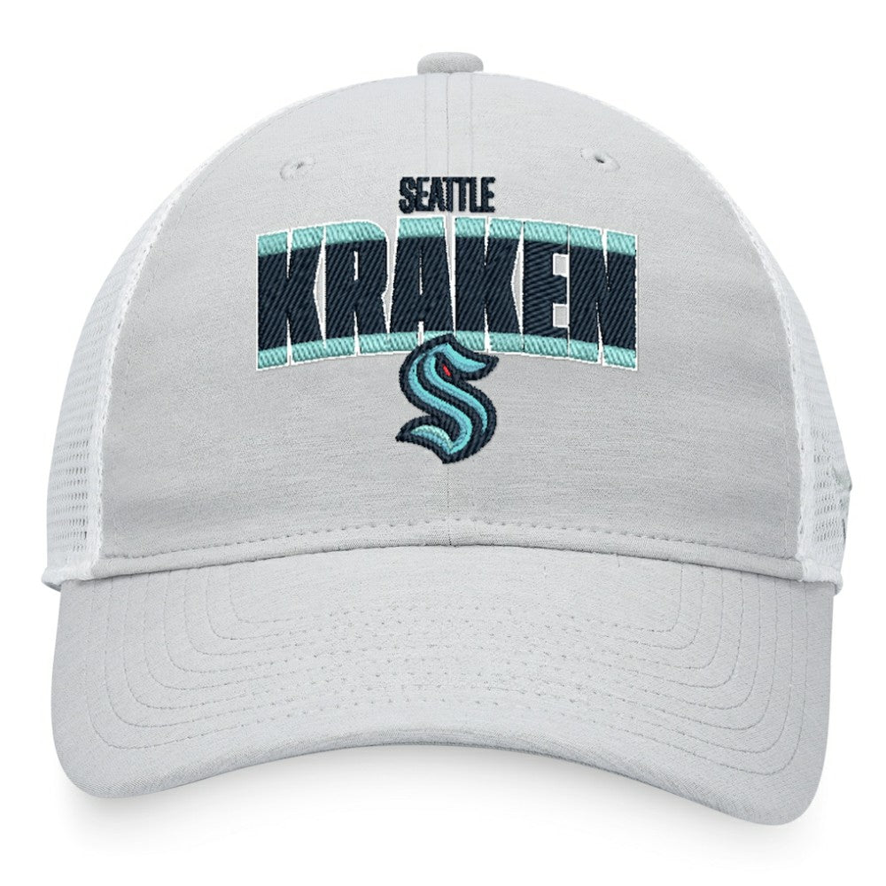 Seattle Kraken Fanatics Team Trucker Snapback Hat - Heather Gray/White - NHL 4645636
