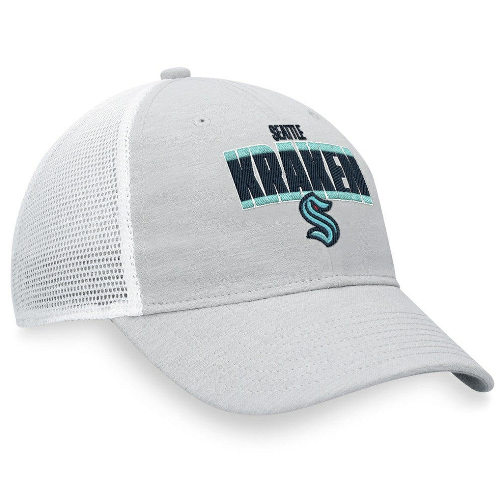 Seattle Kraken Fanatics Team Trucker Snapback Hat - Heather Gray/White - NHL 4645636