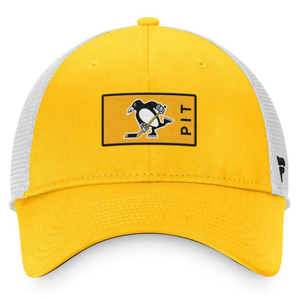 Pittsburgh Penguins Fanatics Authentic Pro Trucker Snapback Hat - Gold/White - NHL 4646698