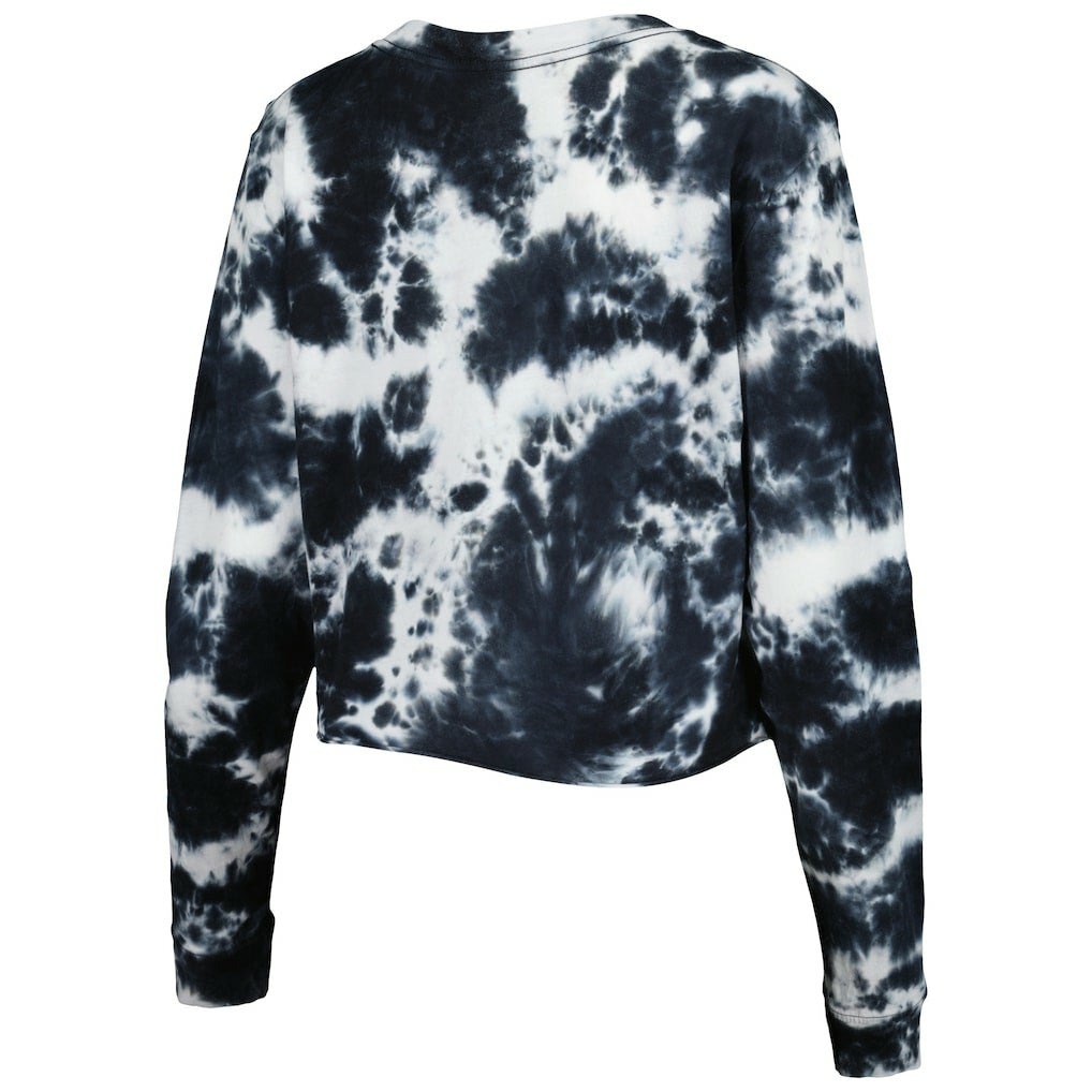 Chicago Bulls Women's Tie Dye Cropped Long Sleeve T-Shirt for sale Black | New Era discount