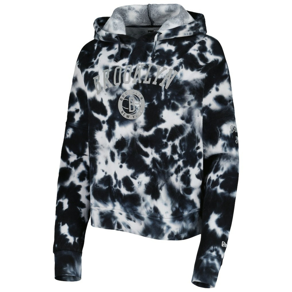 Brooklyn Nets Women's Brushed Cotton Tie-Dye Pullover Hoodie Black | New Era online