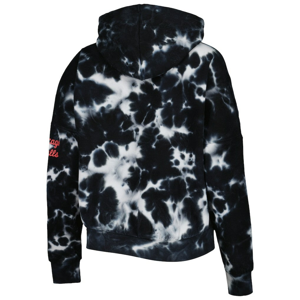 Chicago Bulls Women's Brushed Cotton Tie-Dye Pullover Hoodie for sale Black | New Era Near Me