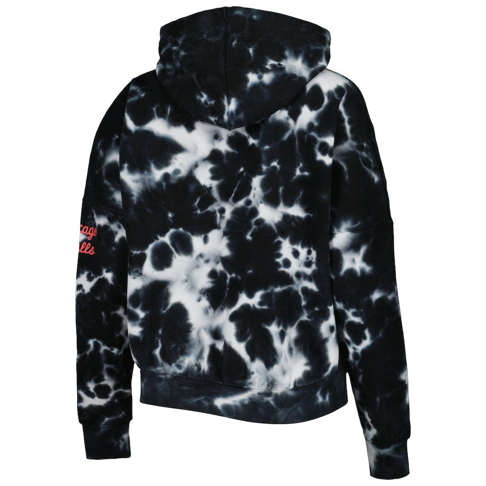 Chicago Bulls Women's Brushed Cotton Tie-Dye Pullover Hoodie for sale Black | New Era Near Me