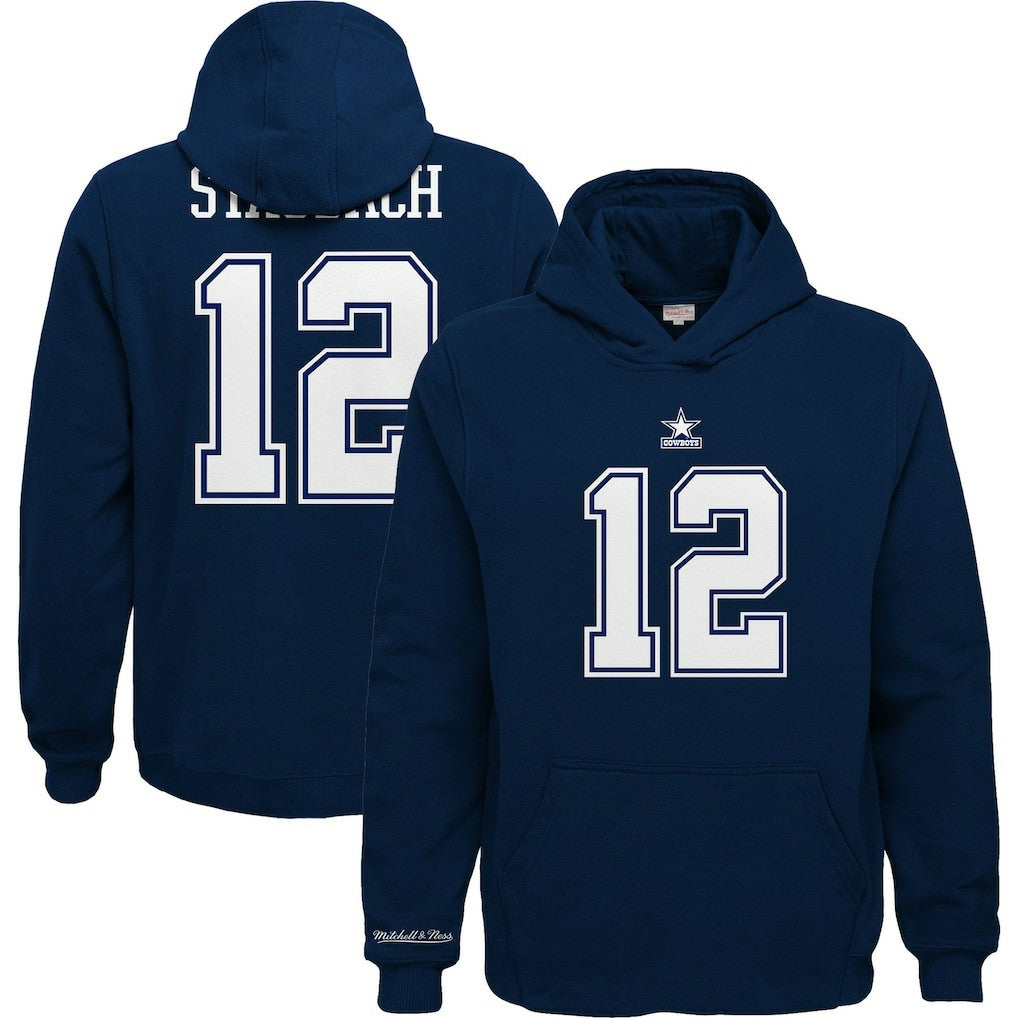 Mitchell & Ness Dallas Cowboys Youth Retired Player Name & Number Pullover Hoodie Navy