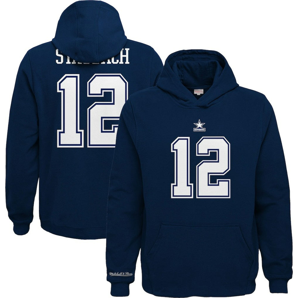 Mitchell & Ness Dallas Cowboys Youth Retired Player Name & Number Pullover Hoodie Navy