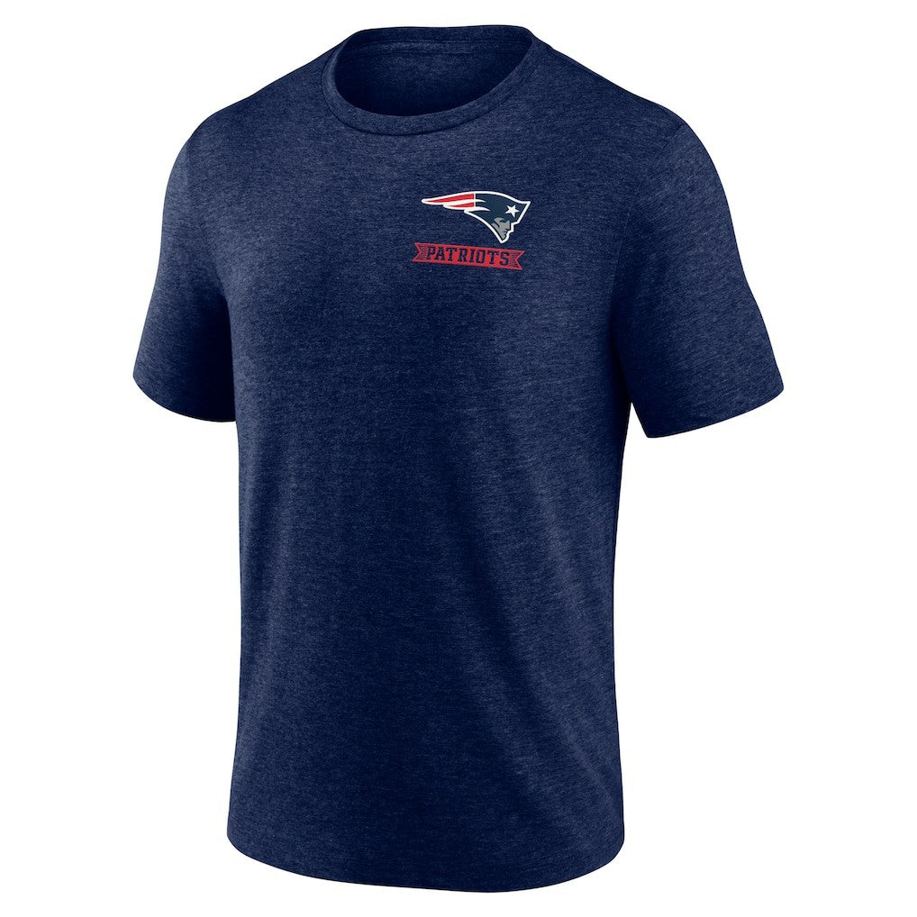 New England Patriots Diamond Scroll Tri-Blend T-Shirt Navy