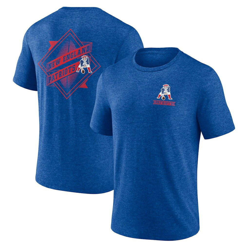 New England Patriots Diamond Scroll Tri-Blend T-Shirt Royal