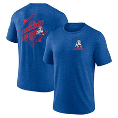 New England Patriots Diamond Scroll Tri-Blend T-Shirt Royal