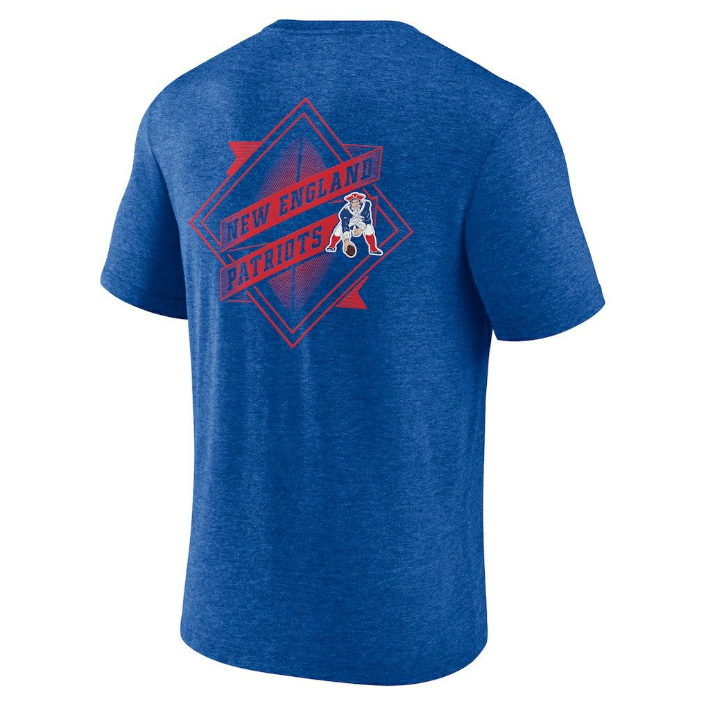 New England Patriots Diamond Scroll Tri-Blend T-Shirt Royal