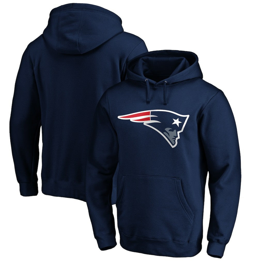 New England Patriots Primary Logo Fitted Pullover Hoodie Navy