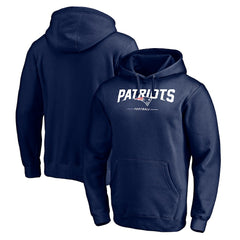 New England Patriots Logo Team Lockup Fitted Pullover Hoodie Navy