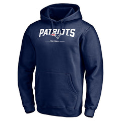 New England Patriots Logo Team Lockup Fitted Pullover Hoodie Navy