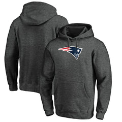 New England Patriots Primary Logo Fitted Pullover Hoodie Charcoal