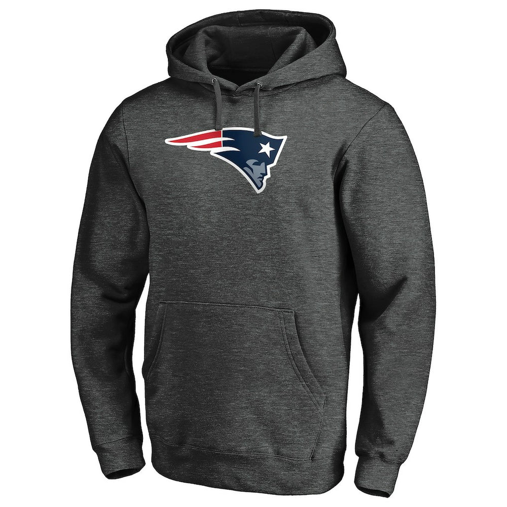 New England Patriots Primary Logo Fitted Pullover Hoodie Charcoal