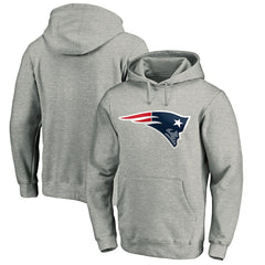 New England Patriots Primary Logo Fitted Pullover Hoodie Heather Gray
