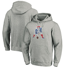 New England Patriots Throwback Logo Pullover Hoodie Heathered Gray