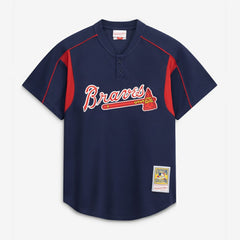 Chipper Jones Atlanta Braves Mitchell & Ness Authentic Batting Practice Jersey - Navy - Mitchell & Ness Online