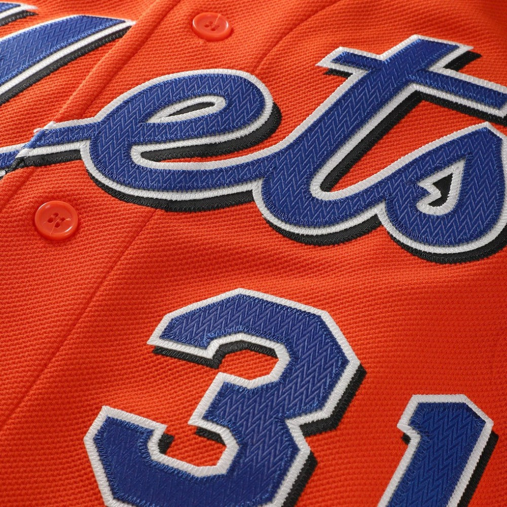 Mike Piazza New York Mets Mitchell & Ness Cooperstown Collection Mesh Batting Practice Button-Up Jersey - Orange - Mitchell & Ness Online