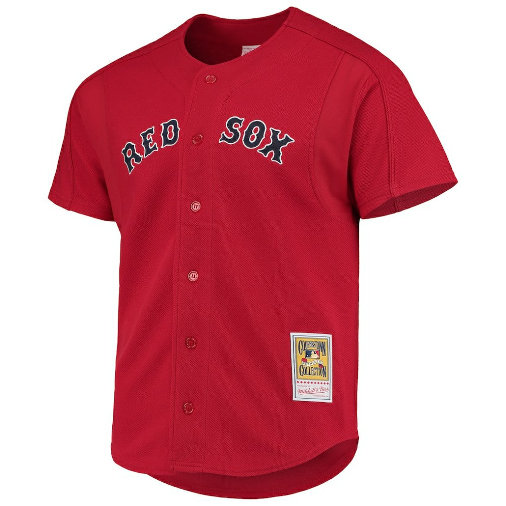 David Ortiz Boston Red Sox Mitchell & Ness Cooperstown Collection Mesh Batting Practice Button-Up Jersey - Red - Mitchell & Ness on Sale