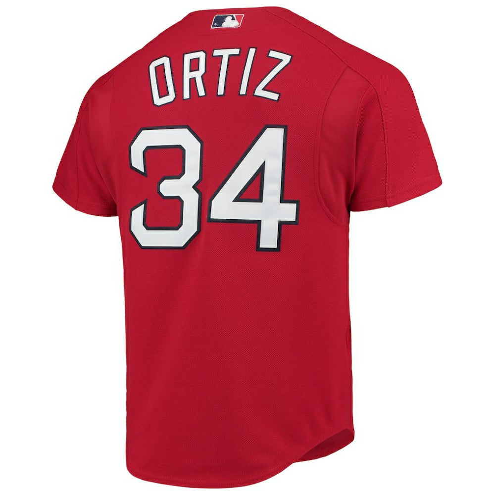 David Ortiz Boston Red Sox Mitchell & Ness Cooperstown Collection Mesh Batting Practice Button-Up Jersey - Red - Mitchell & Ness on Sale